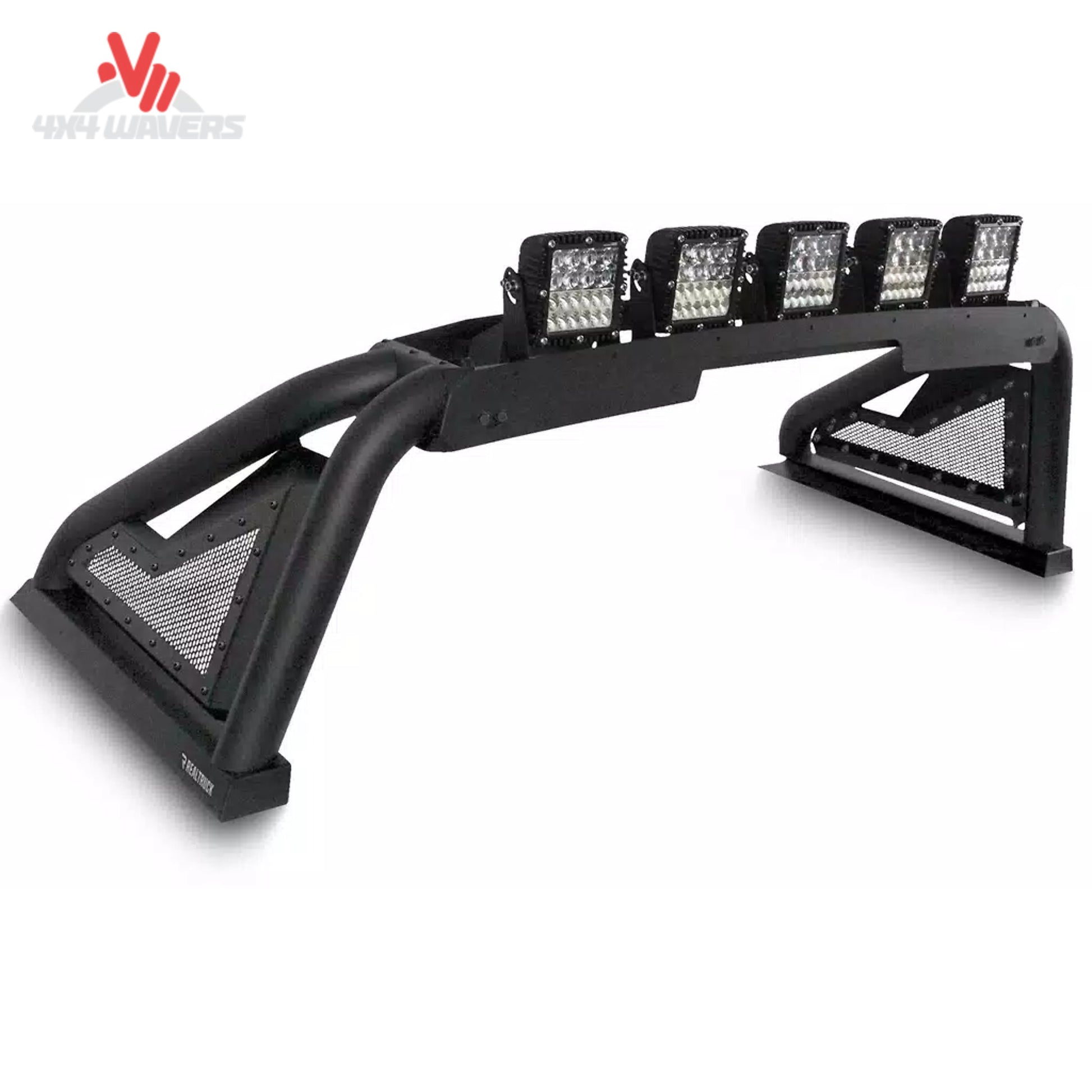 Go Rhino Sport Bar 2.0 bed-mounted roll bar in textured black on a 2015-2026 Ford F-150 pickup truck.