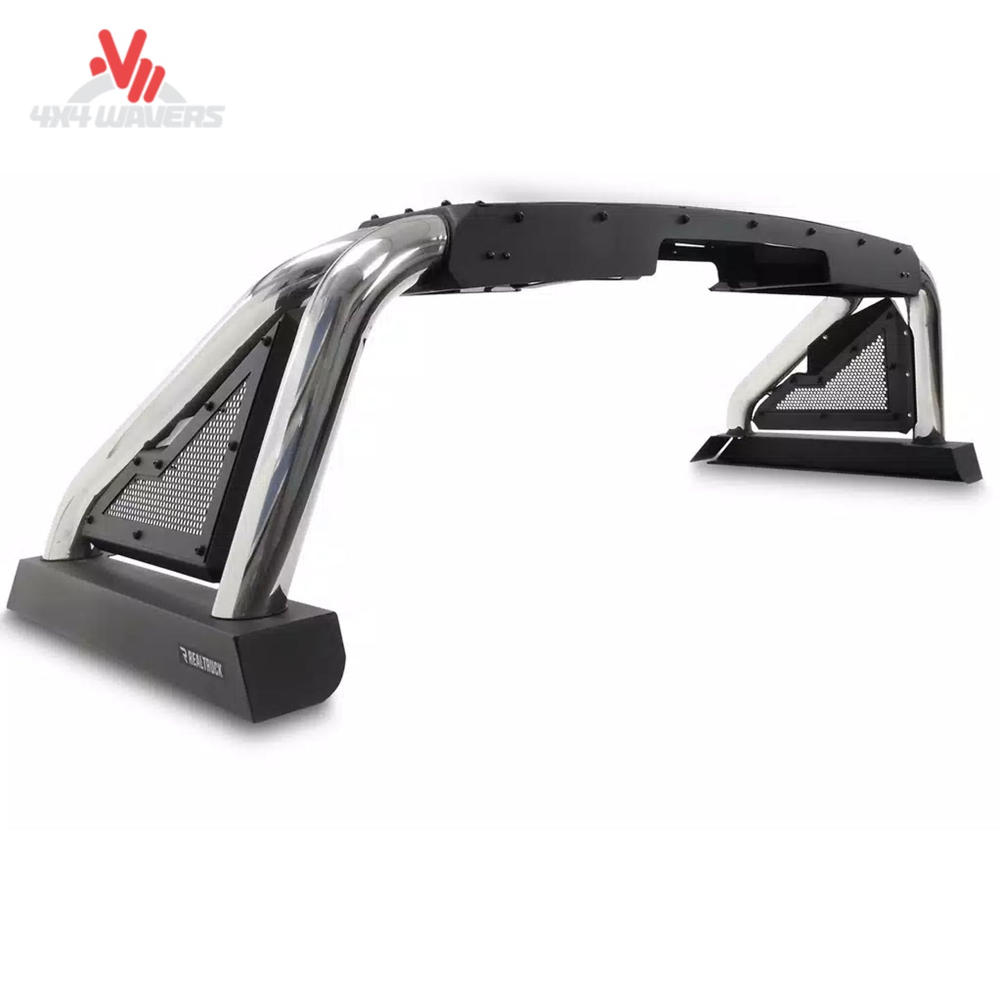 Go Rhino Sport Bar 2.0 bed-mounted roll bar in textured black installed on a 2015-2026 Ford F-150 pickup truck bed.
