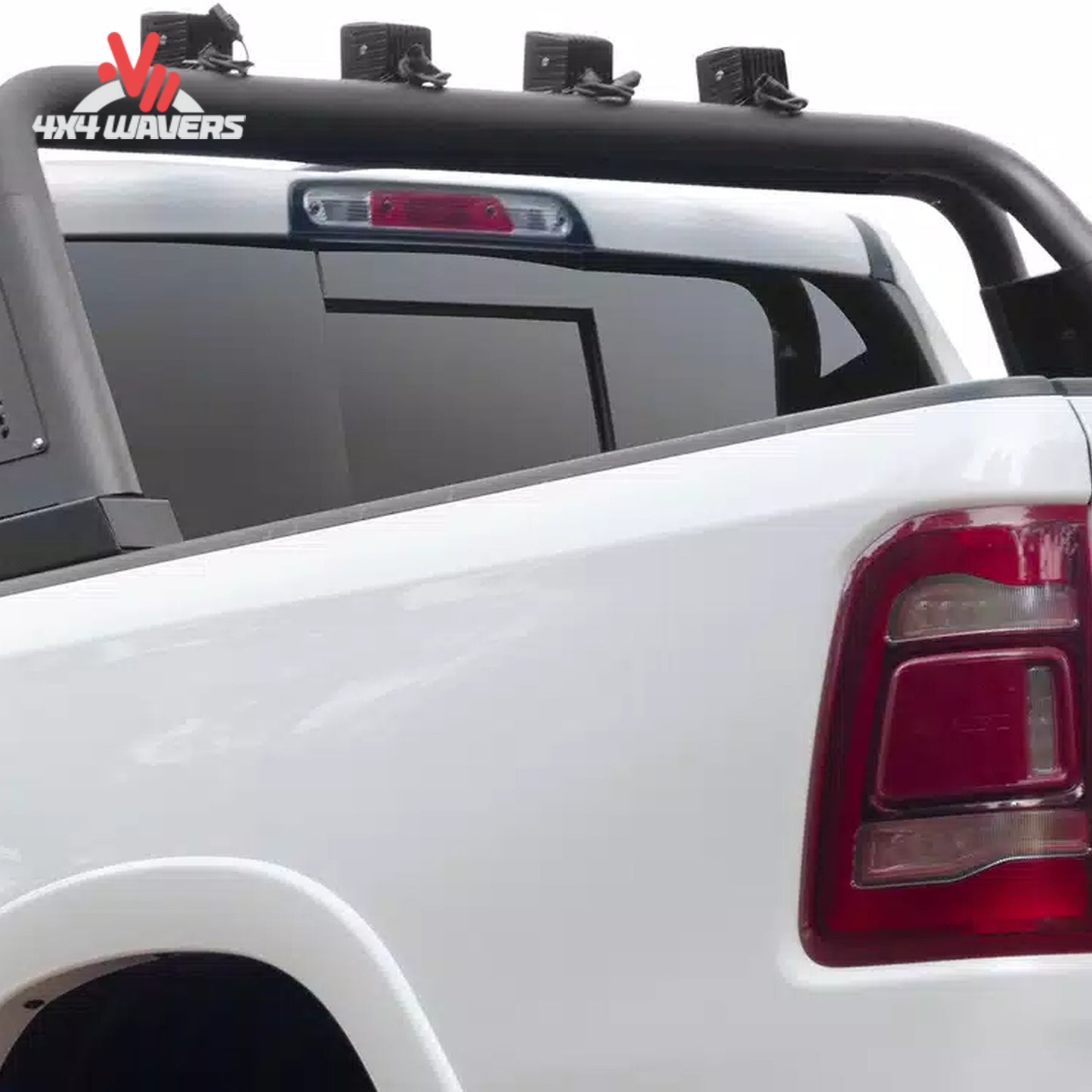 Go Rhino Sport Bar 3.0 roll bar with light mounting tabs installed in a 2015-2026 Ford F-150 bed, rugged off-road style.
