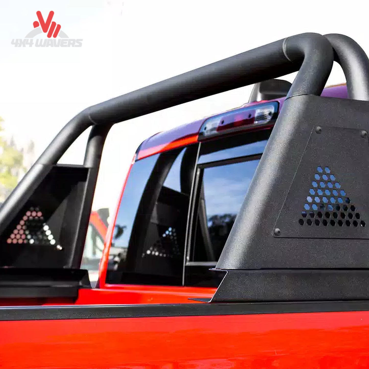 Polished side profile of Go Rhino Sport Bar 3.0 bed bar for 2015-2026 Ford F-150 pickup truck.