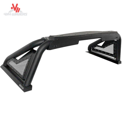 Go Rhino Sport Bar 3.0 roll bar in textured black installed on a 2015-2026 Ford F-150 pickup truck bed.