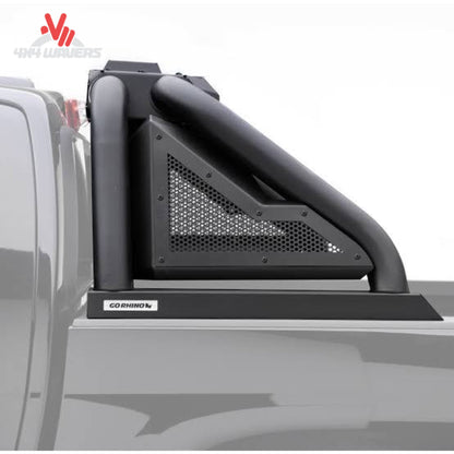 Side bed profile of GMC Sierra truck showing black Sport Bar 2.0 setup SKU 911010T