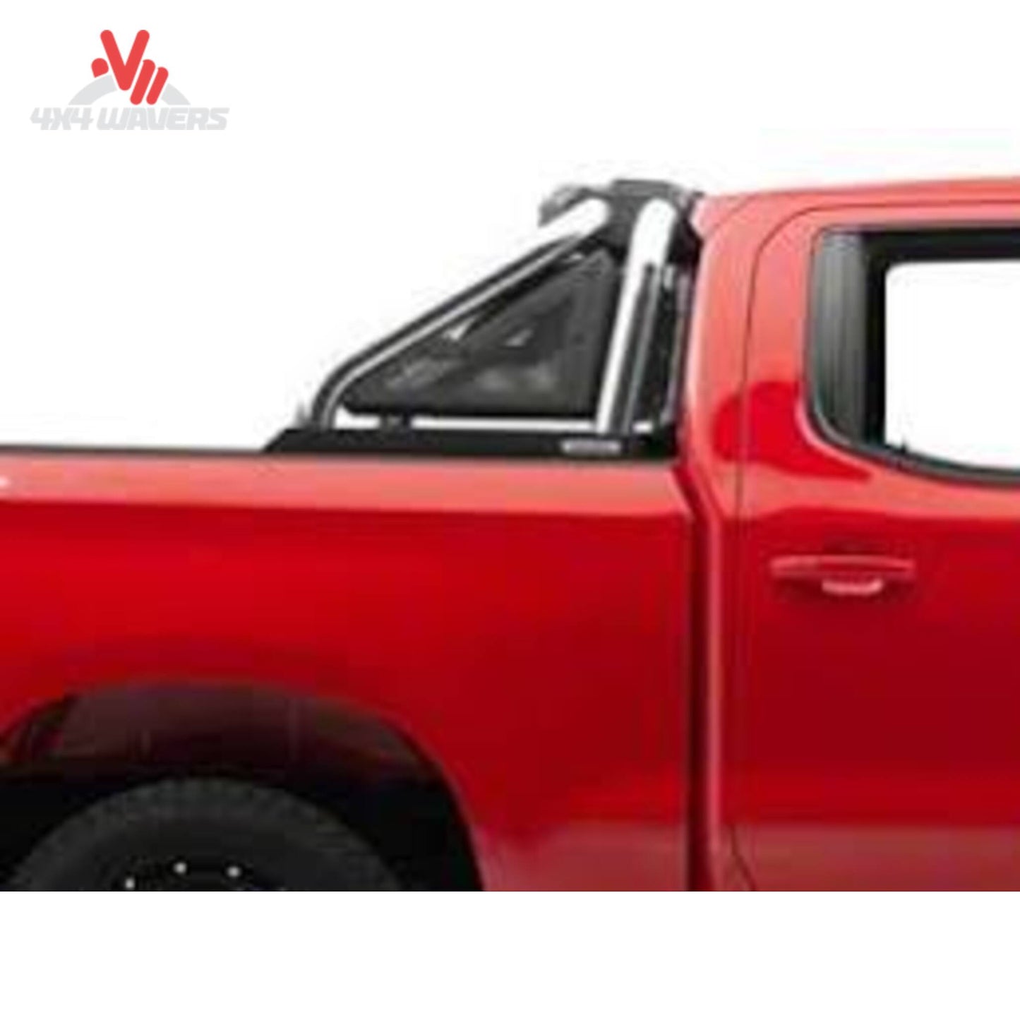 Side bed profile of GMC Sierra truck showing stainless Sport Bar 2.0 setup SKU 911010PS