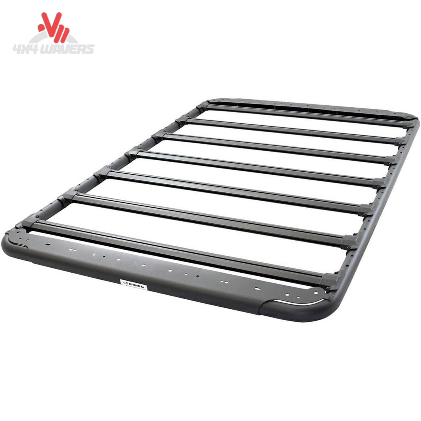 Go Rhino SRM500 75 inch flat platform roof rack 5935075T installed on overland truck with modular cargo setup