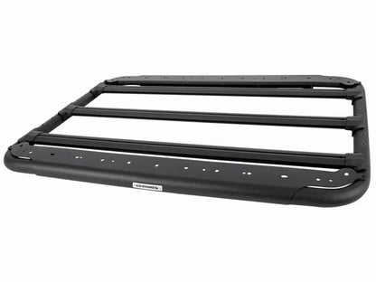 Universal flat platform roof rack for overland cargo storage and rooftop accessories