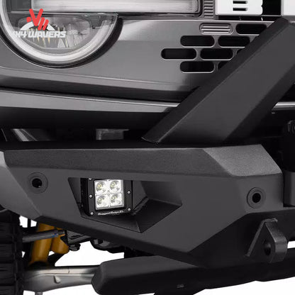 Close-up showing the integrated winch mounting system engineered into the Havoc Bronco bumper