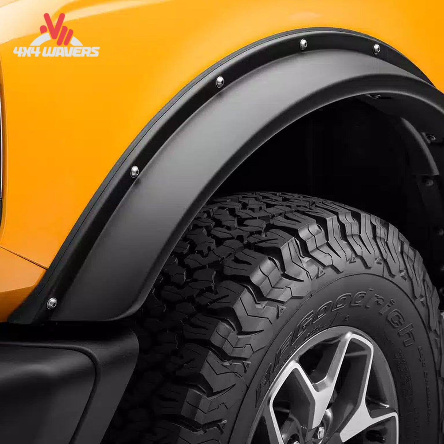 Bolt-on styling hardware on Havoc EVOC fender flares
