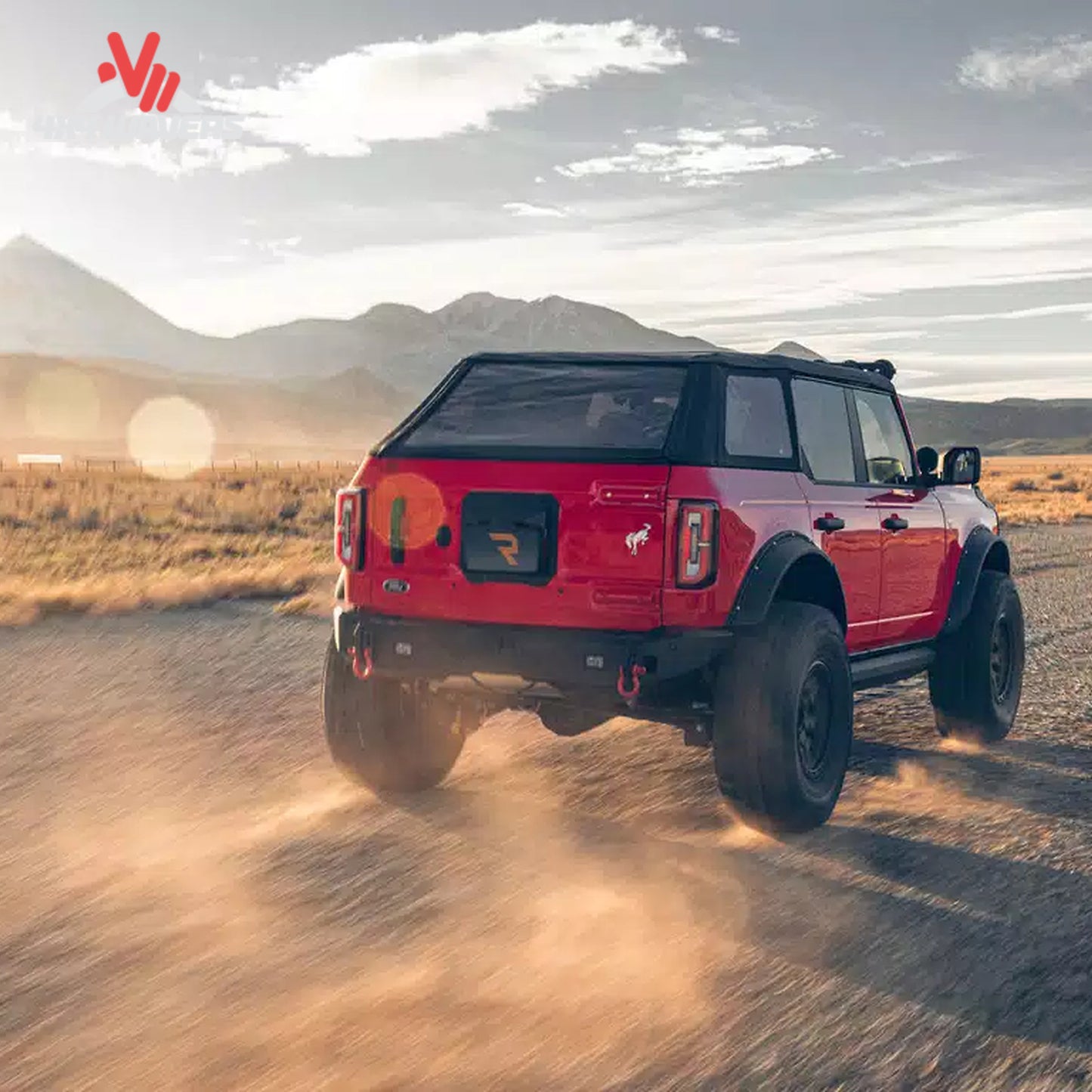 Four-door Ford Bronco showcasing extended tire coverage from Havoc EVOC fender flares