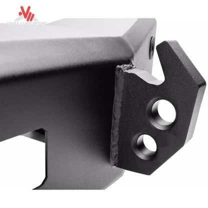 Close-up view of reinforced recovery points designed for D-ring shackles and vehicle recovery