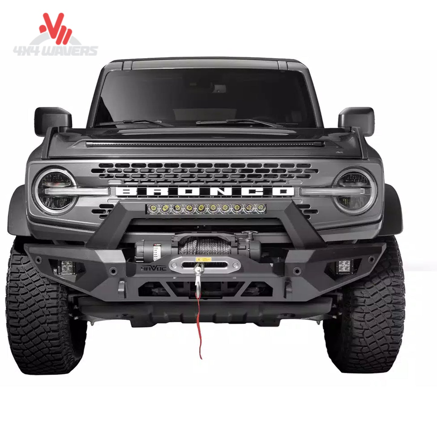 Havoc Steel Bender winch-ready front bumper for 2021-2026 Ford Bronco