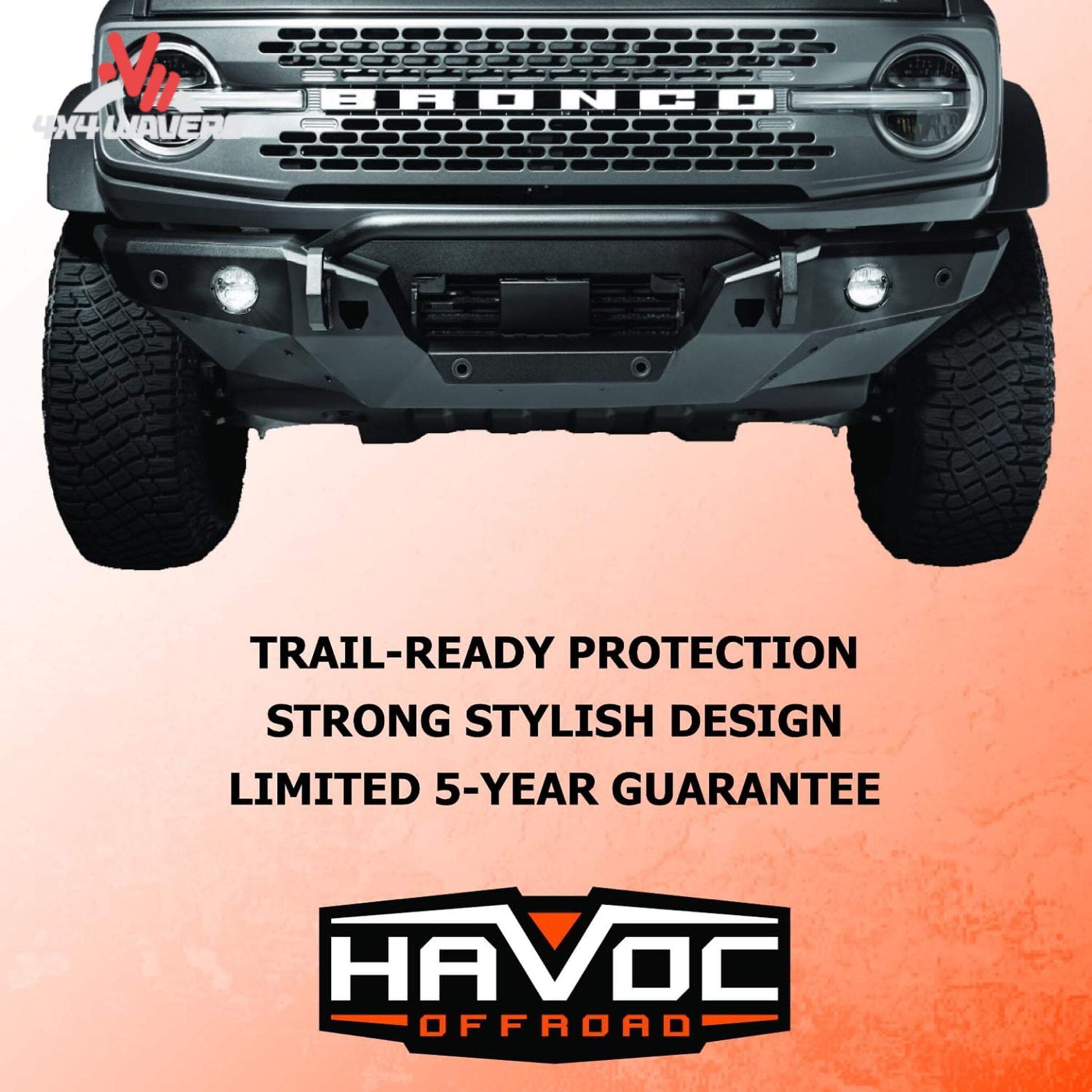 Winch-ready Havoc Steel Bender Bronco bumper