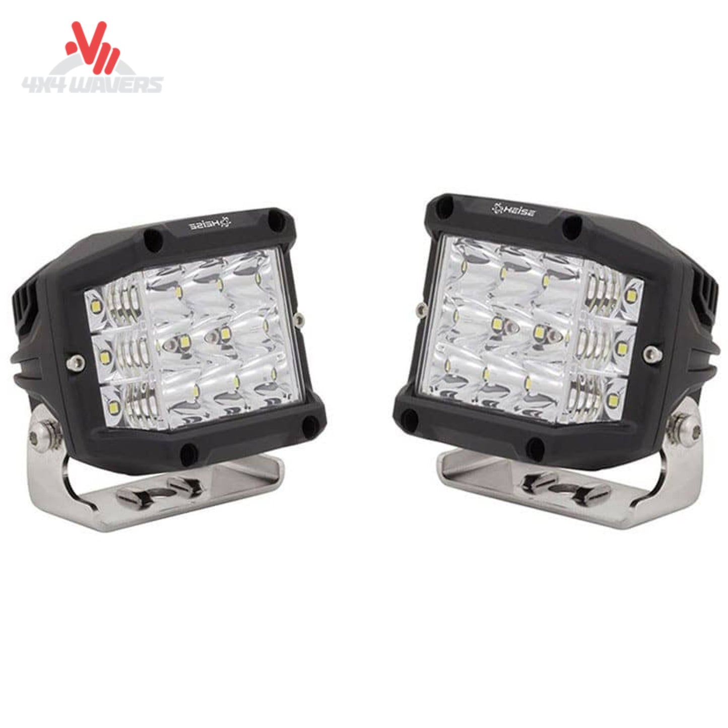 What do the Heise 140-degree cube LED lights look like before installation?