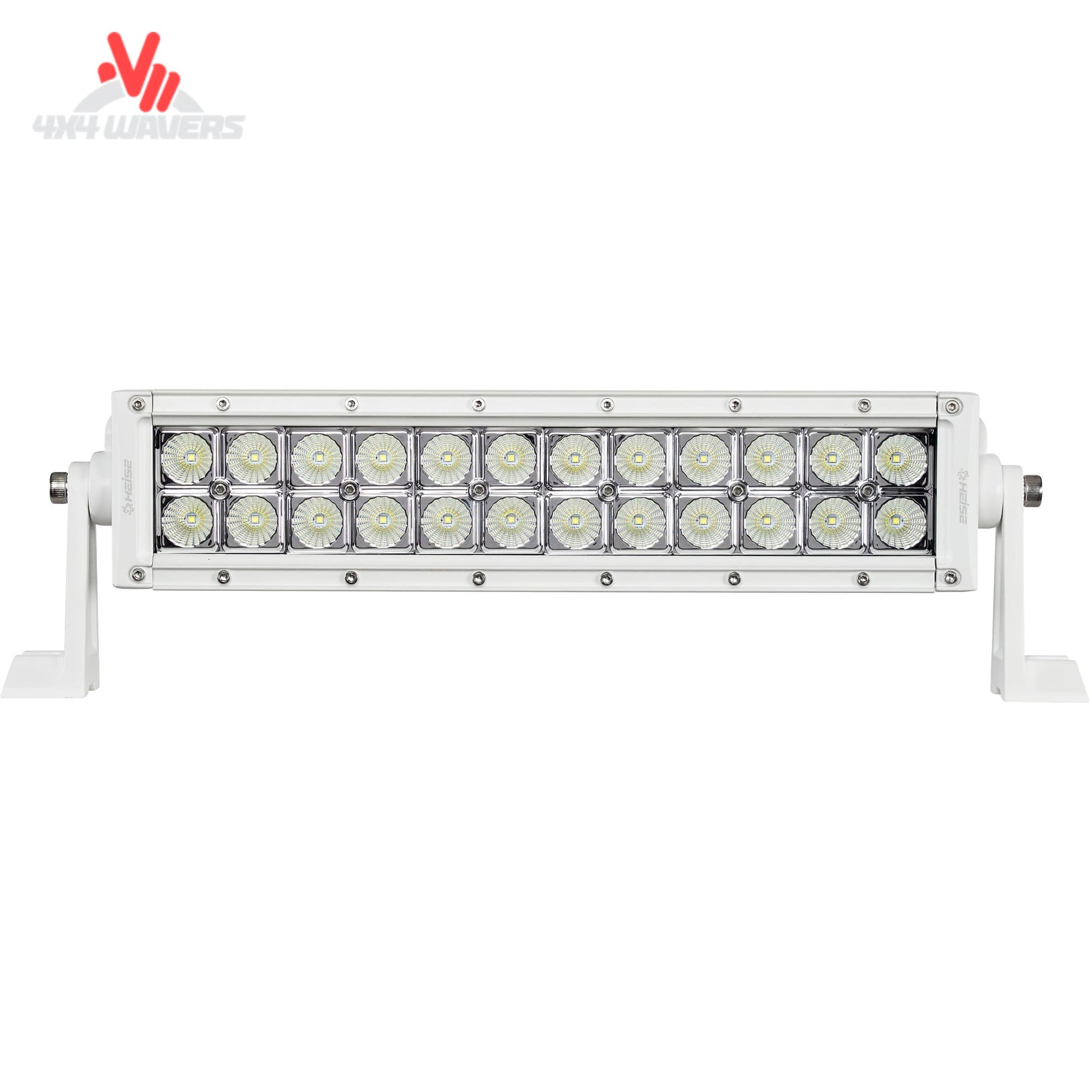 Heise HE-MDR14 14 inch marine dual row LED light bar with white housing