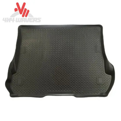 Husky WeatherBeater cargo liner for Jeep Wrangler JK Unlimited 2011-2018, durable floor mat protecting cargo area from dirt and spills.