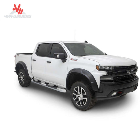 Husky Liners DRT Series matte black Fender Flares installed on a 2019-2026 Chevrolet Silverado 1500 truck.