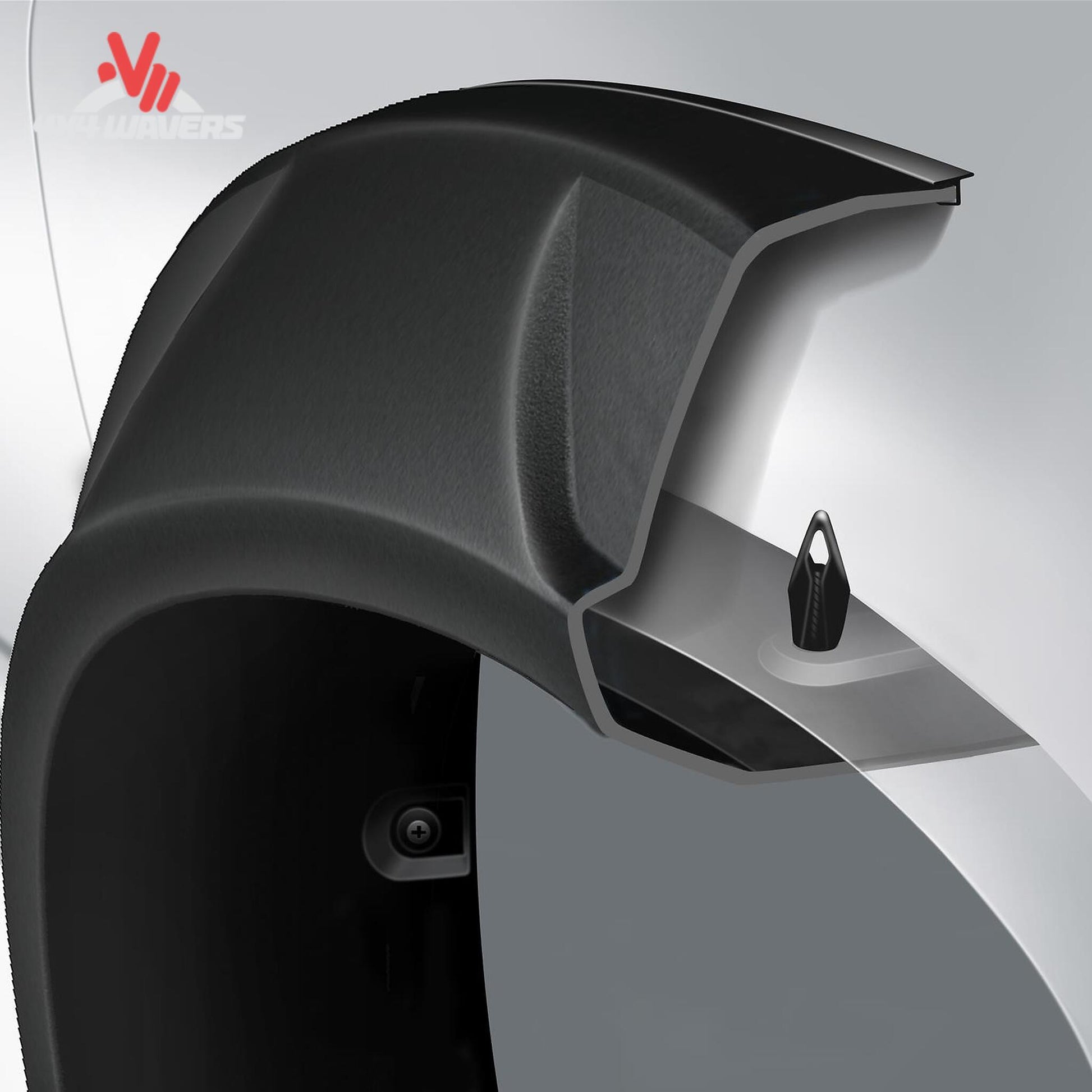 Husky DRT style fender flares installed on a 2021-2026 Ford F-150 pickup truck, showcasing rugged wheel well protection.