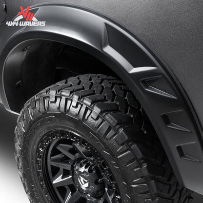 Husky DRT Style Fender Flares in matte finish installed on a 2021-2026 Ford F-150 for enhanced truck protection and style.