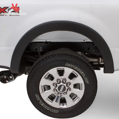 Husky OE Style Fender Flares in matte black for 2010-2014 Ford F-150 Raptor, made from durable Duraflex ABS material.