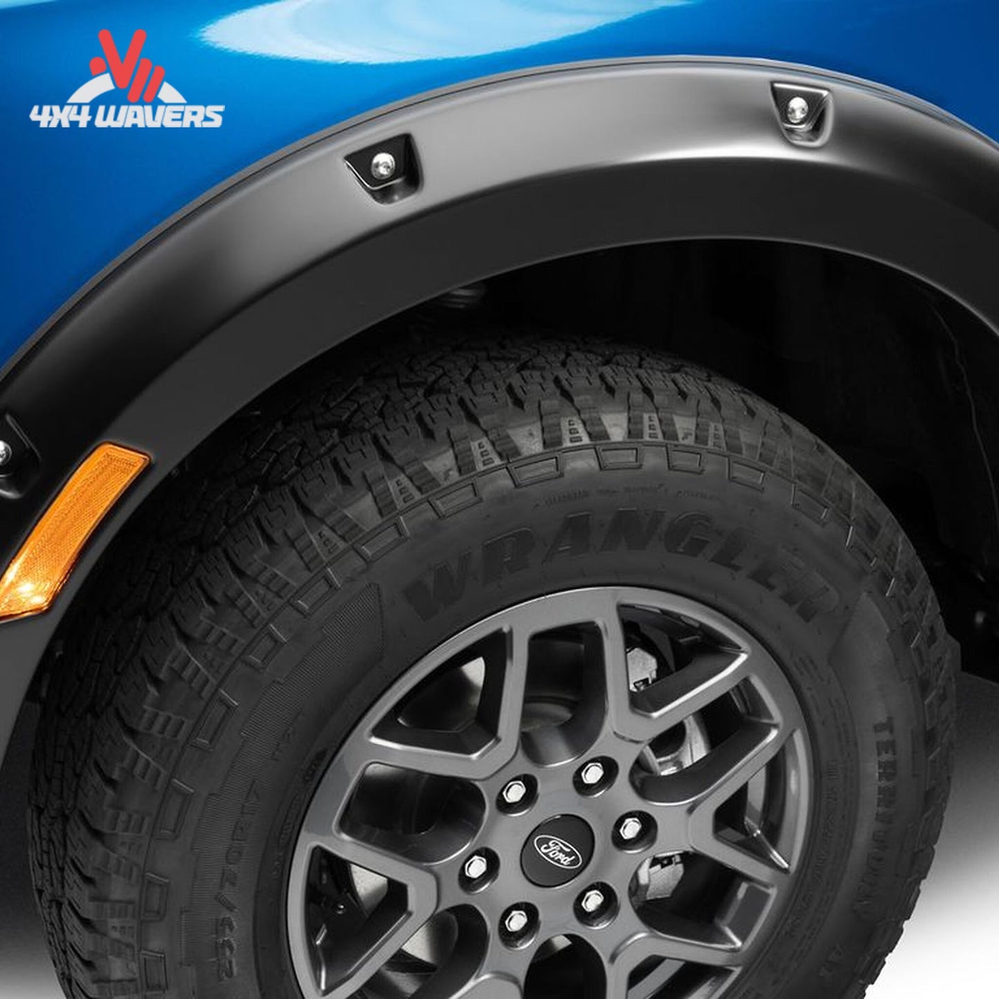 Husky Pocket Style Fender Flares with rivet details installed on a 2009-2014 Ford F-150 pickup truck.