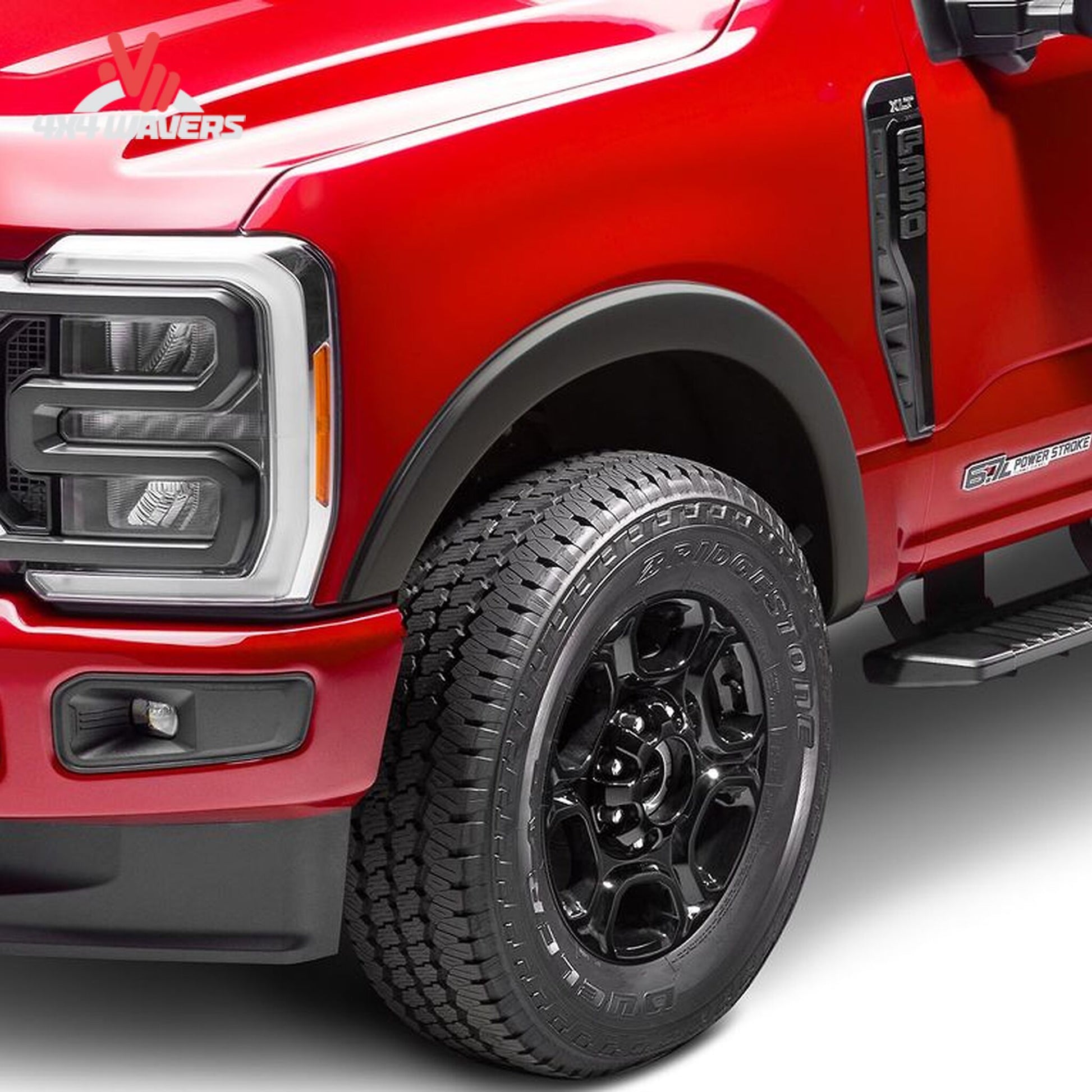 Husky OE Style Fender Flares for 2010-2014 Ford F-150 Raptor, showcasing durable black fender flares on the truck.