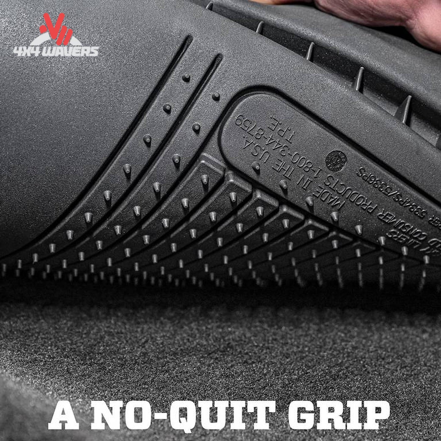 Raised Husky FormFit Edge designed to contain mud, snow, water, and debris inside the liner