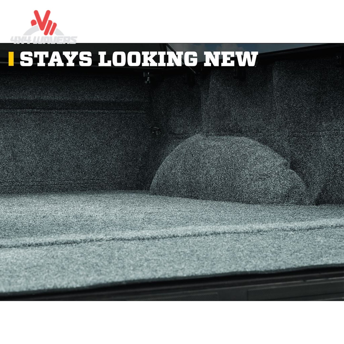 Husky Guardian Comfort Bedliner for 15-26 Ford F-150 6.5ft bed, showing sidewall and liner details in black.