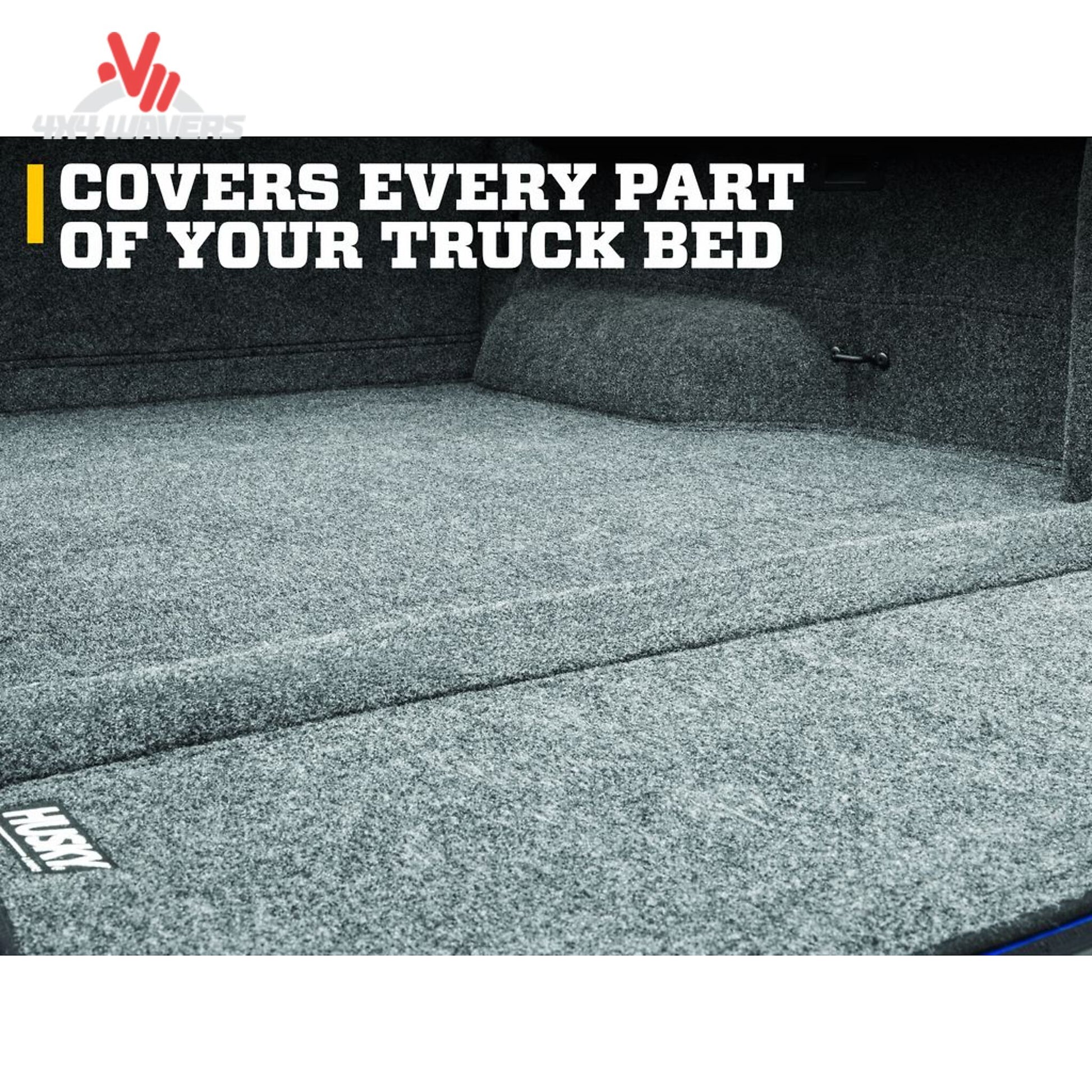Husky Liners Guardian Comfort full bed liner for 2004-2014 Ford F-150 5.5 ft bed, durable bed mats and liners, black textured surface.