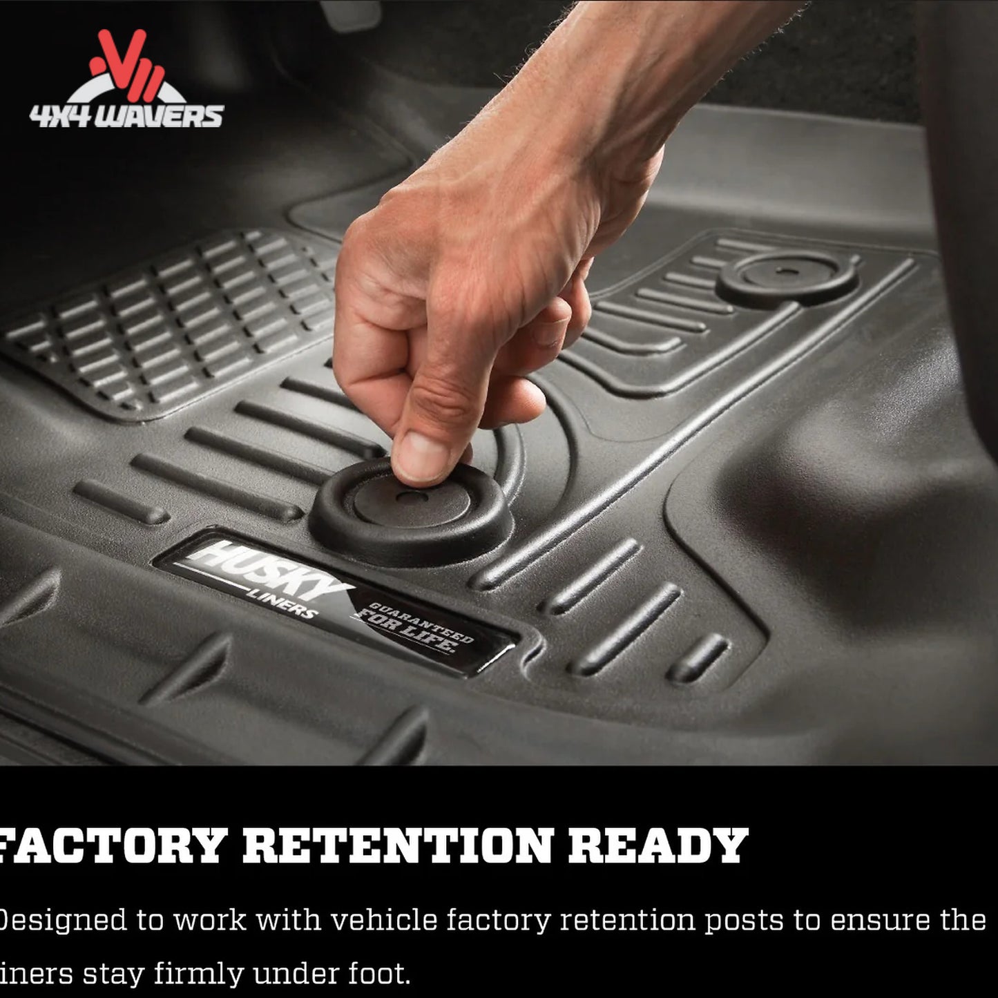 Custom-fit Husky WeatherBeater floor liner system for Jeep Gladiator JT featuring raised containment edges for mud, snow, water, and road salt protection