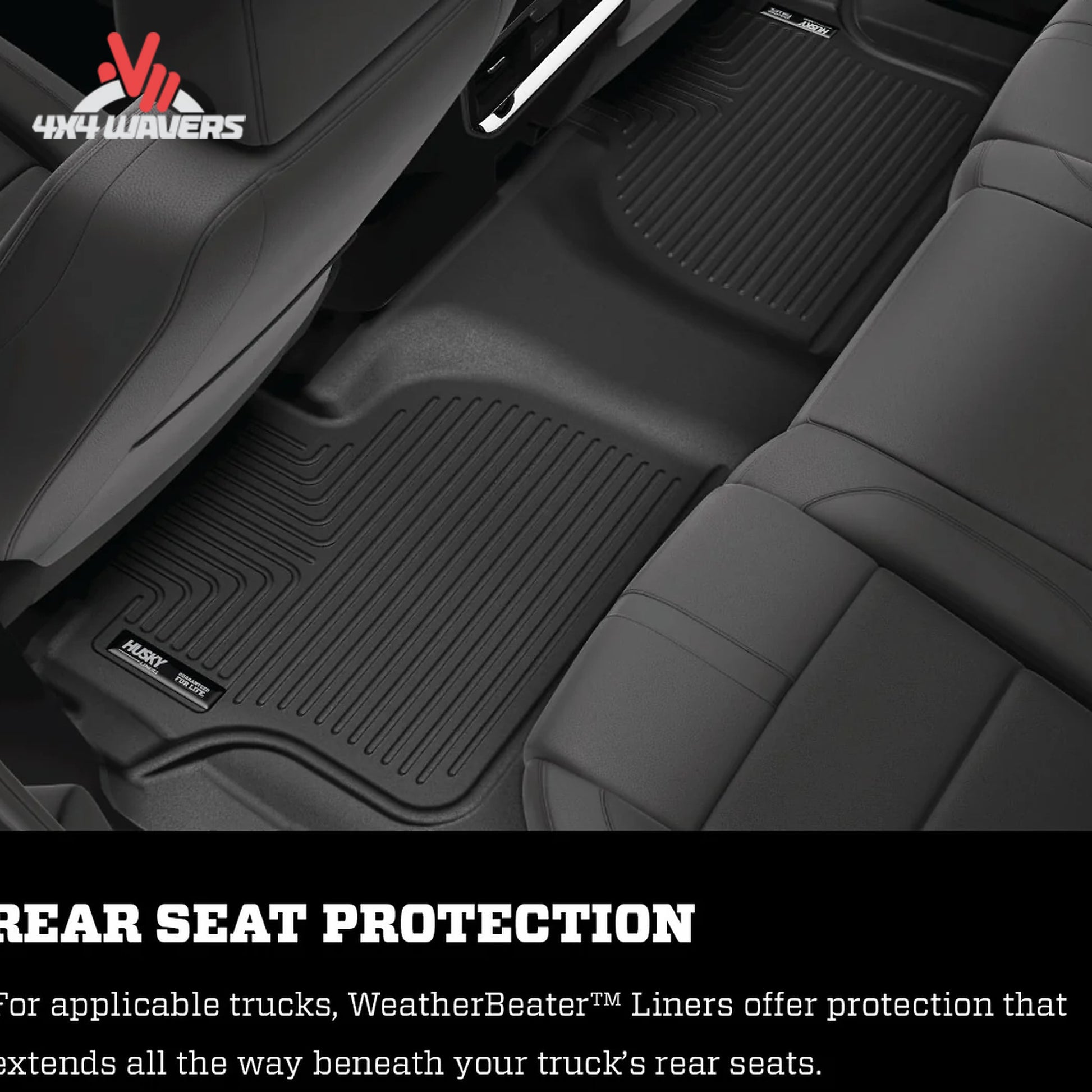 Husky Liners WeatherBeater black front and rear floor liners 93681 installed in 2020-2026 Jeep Gladiator JT