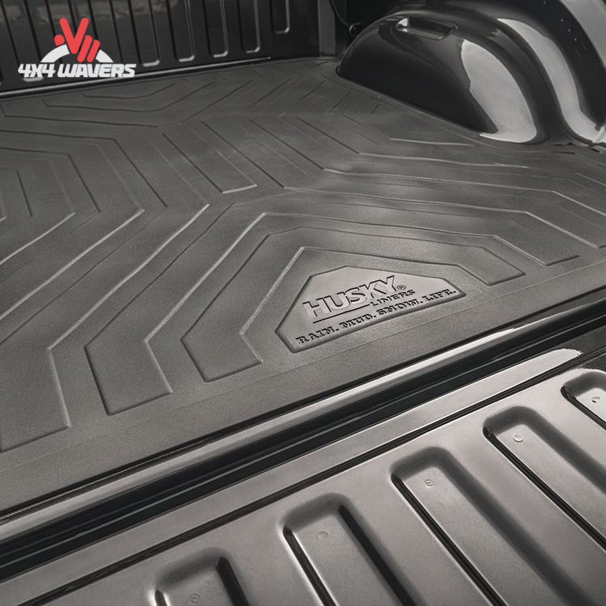 Husky Heavy Duty Bed Mat for 15-26 Ford F-150 6.5ft truck bed, durable rubber liner to protect the truck bed surface.