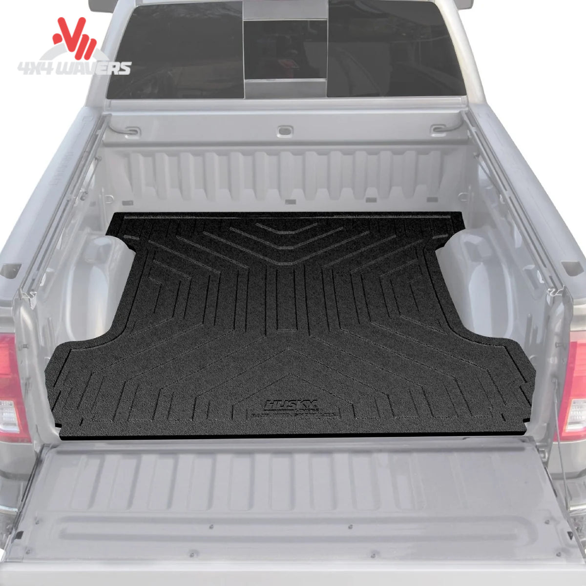 Husky Heavy Duty Bed Mat in black for 15-26 Ford F-150 6.5ft truck bed, durable rubber liner to protect the truck bed surface.