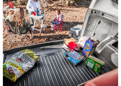 Husky WeatherBeater cargo liner installed in 2018-2025 Jeep Wrangler JL 2-door, protecting the vehicle's cargo area with durable floor mats.