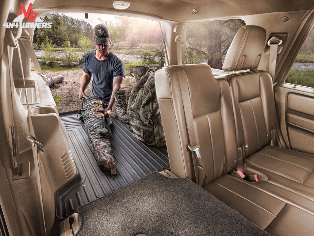 Husky WeatherBeater Cargo Liner for Jeep Wrangler JK Unlimited 2011-2018, textured black floor mat protecting cargo area