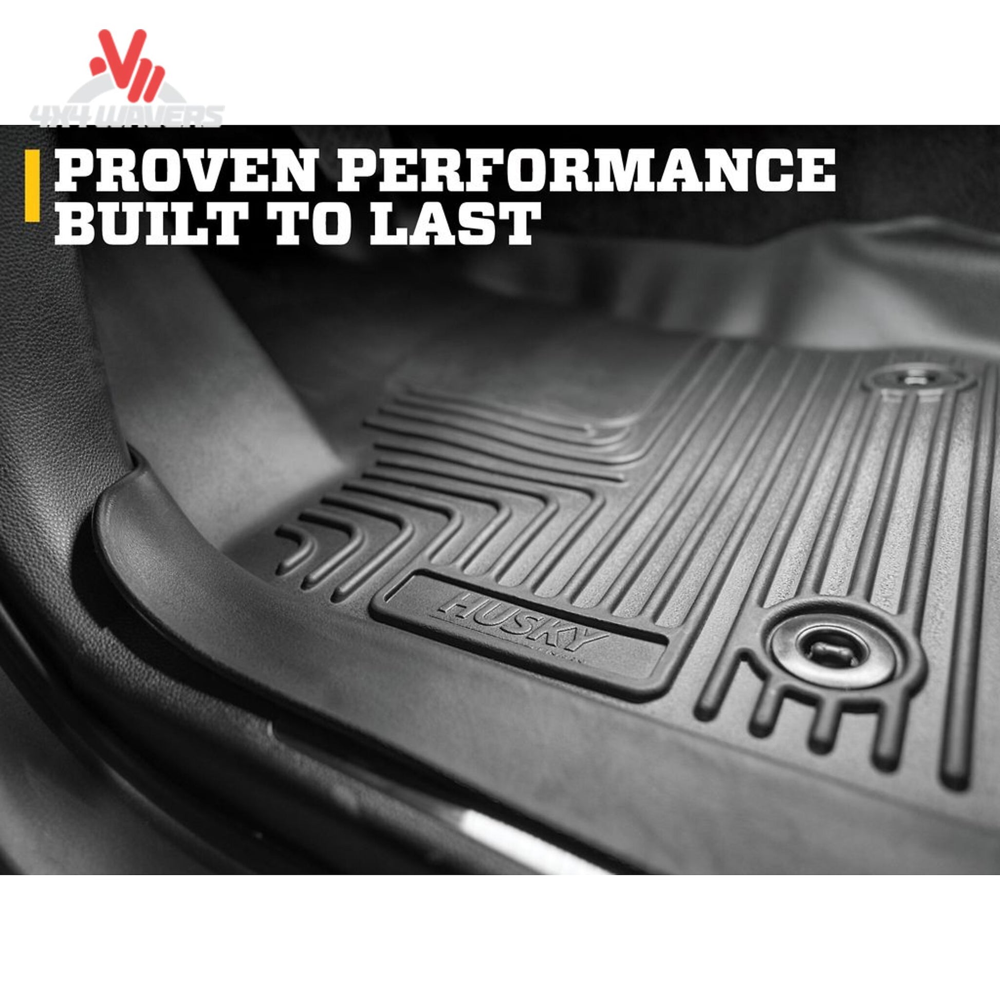 Driver side thermoplastic floor liner with raised FormFit perimeter edge SKU 98201