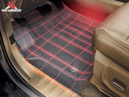 Husky WeatherBeater Black Floor Liners for 2018-2025 Jeep Wrangler JL 4-Door, front and rear mats with textured surface.