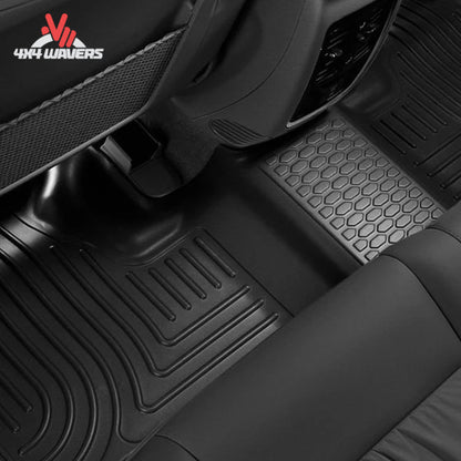 One piece rear floor liner covering center hump and rear underseat floor SKU 98201