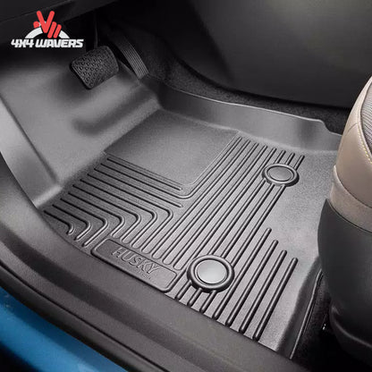 Driver side rubberized floor liner with raised FormFit edges and anchor lock SKU 54208