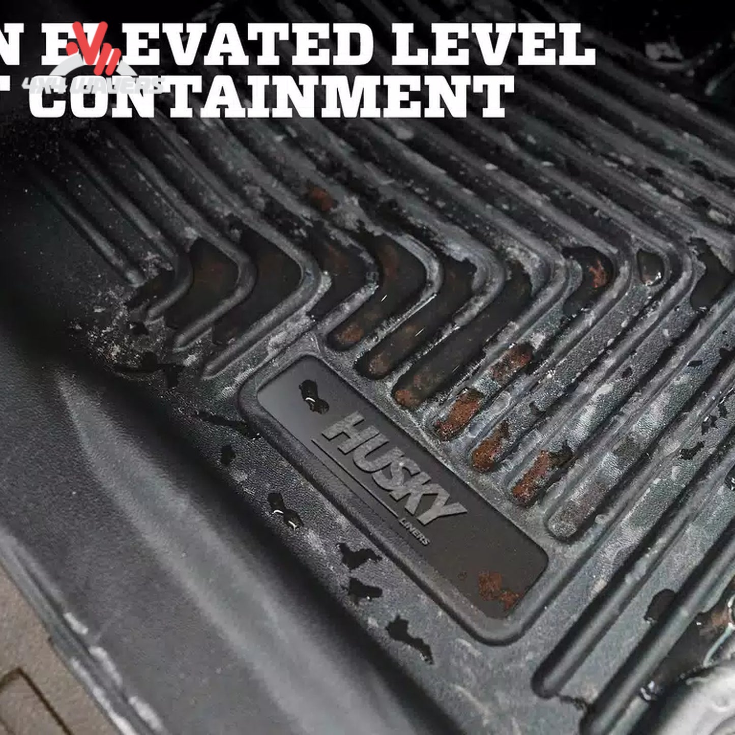 Driver side rubberized floor liner with raised FormFit edges and anchor lock SKU 54208