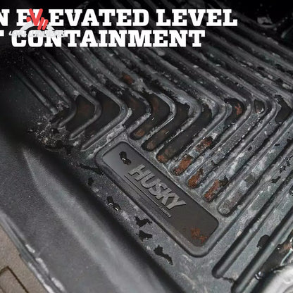 Driver side rubberized floor liner with raised FormFit edges and anchor lock SKU 54208
