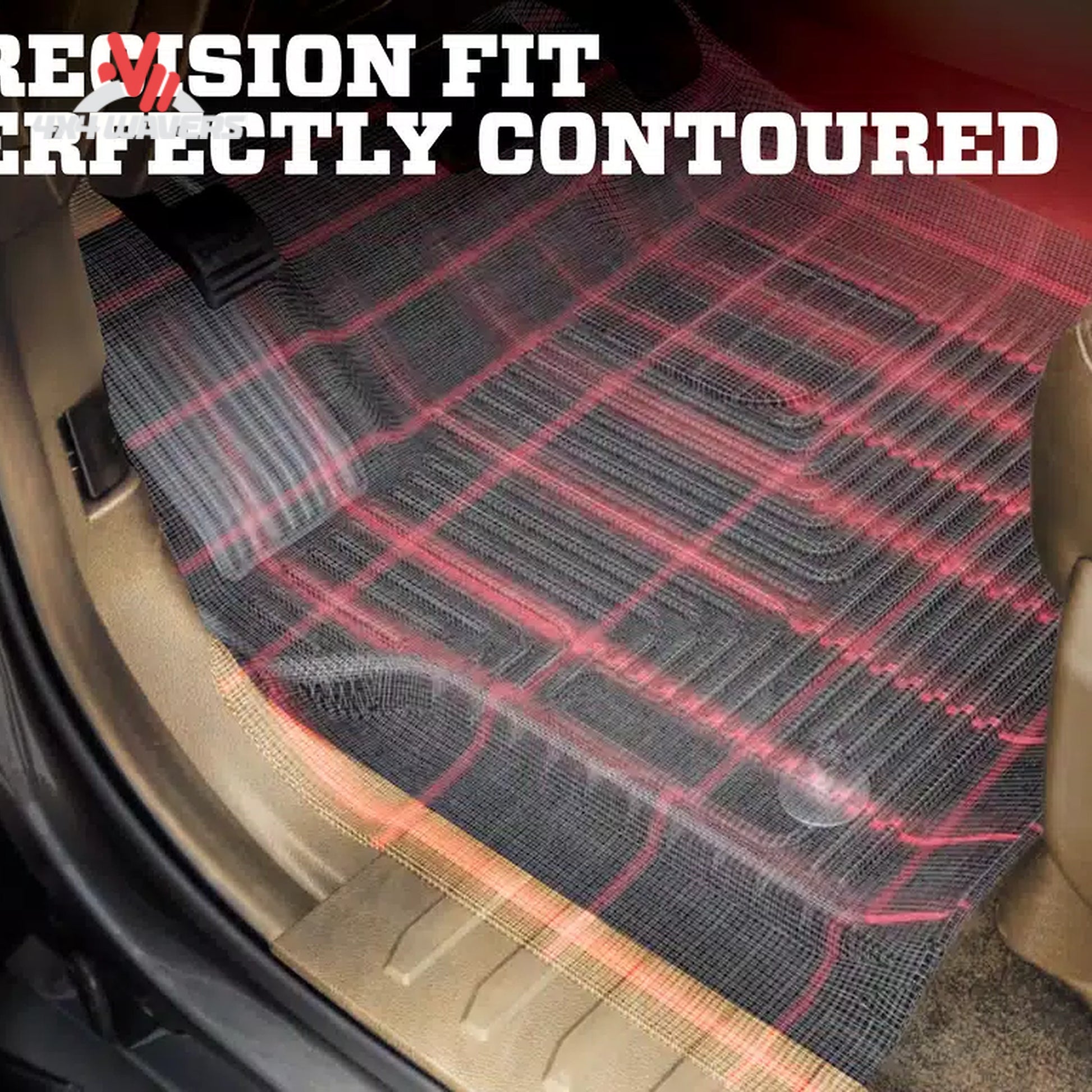 Driver side rubberized floor liner with raised FormFit edges and anchor lock SKU 54208