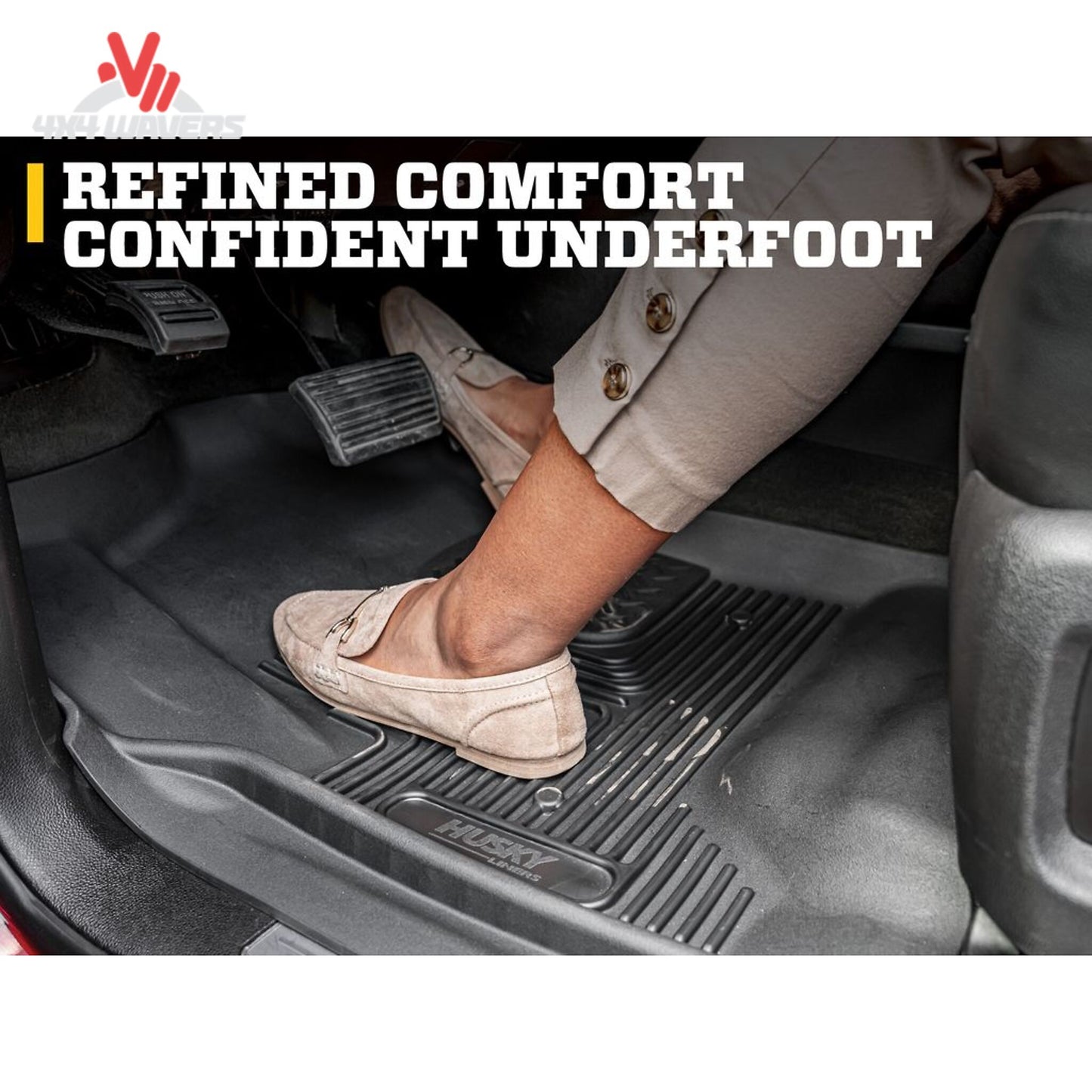 Husky 54981 driver side front floor liner installed on Silverado 1500 regular cab SKU 54981