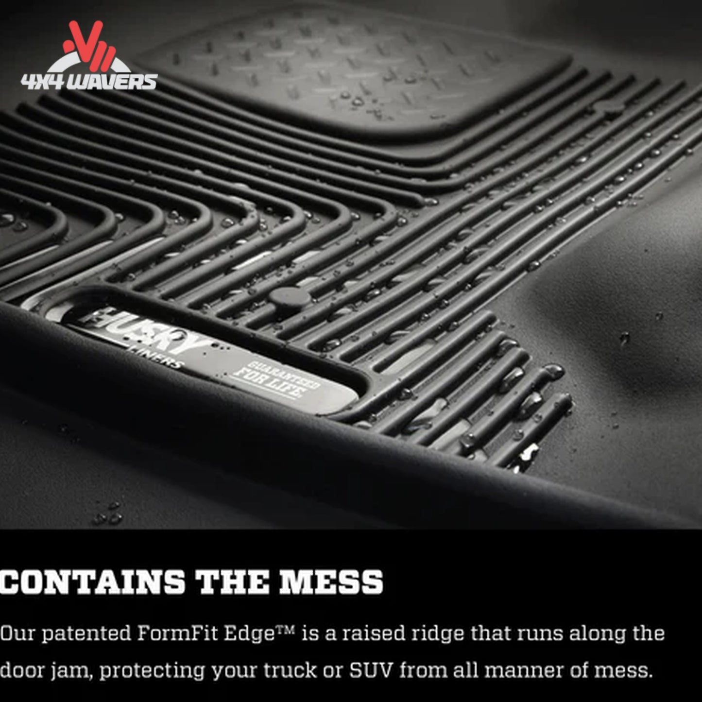 Husky X-act Contour front and second-row floor liners for 2015-2026 Ford F-150 SuperCrew truck, black all-weather floor mats