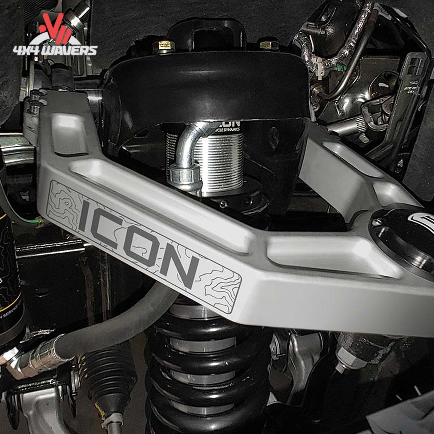 Precision-machined ICON billet control arm engineered for Ford Bronco off-road suspension performance