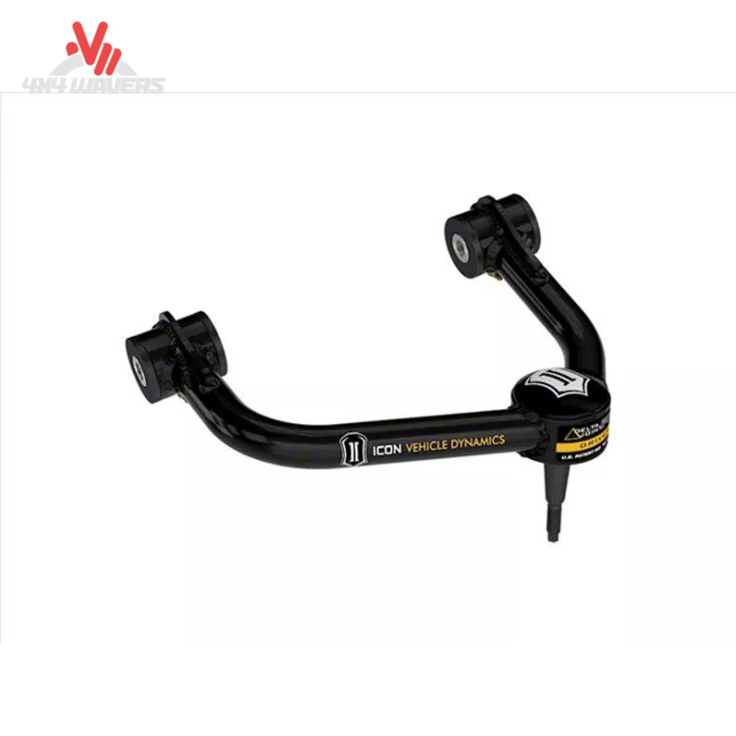 Close-up of ICON Delta Joint PRO articulation joint on tubular upper control arm kit for 2021-2026 Ford F-150 by ICON Vehicle Dynamics.