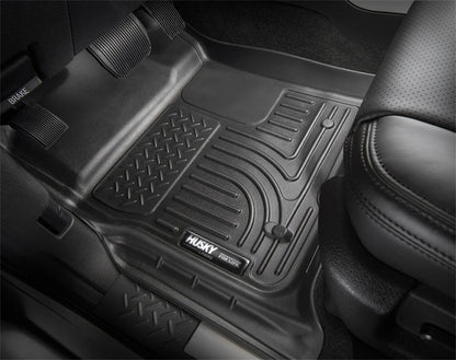 Husky Liners WeatherBeater front and rear black all-weather floor mats for 2020-2025 Jeep Gladiator JT, designed for durable protection.