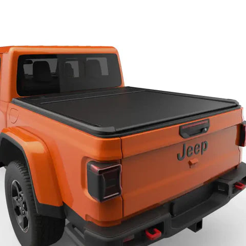 EGR RollTrac RT039031E electric retractable tonneau cover on a 2020-2026 Jeep Gladiator JT with a 5-foot bed.