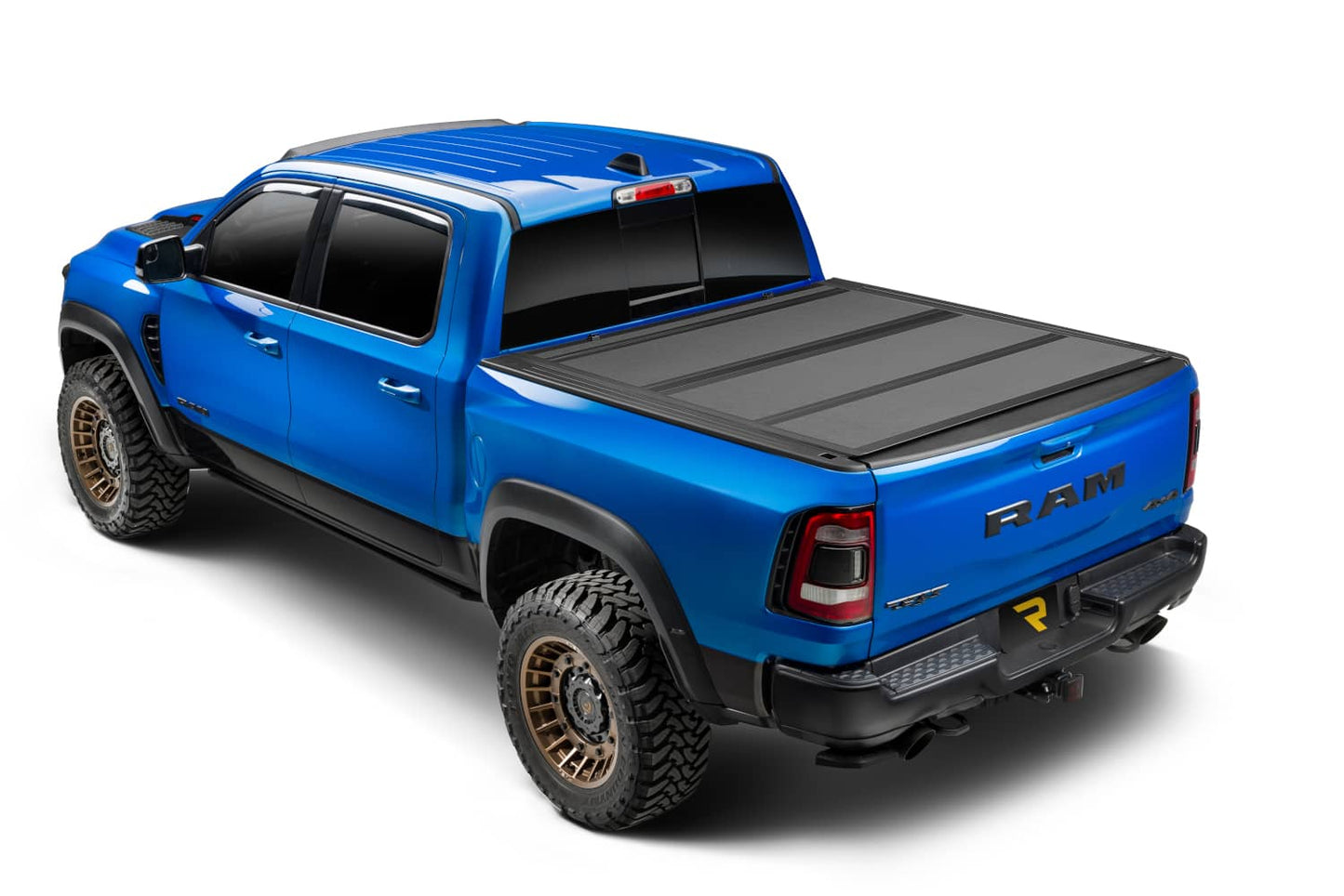 Open Extang Endure ALX hard folding tonneau cover on 2020-2026 Jeep Gladiator with 5ft bed, showcasing durable truck bed cover.