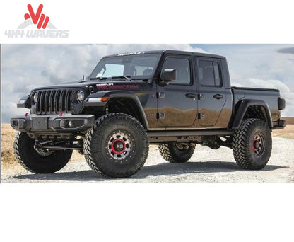 Side profile of a lifted 2020-2026 Jeep Gladiator JT with ReadyLIFT 2.5-inch SST lift kit installed.