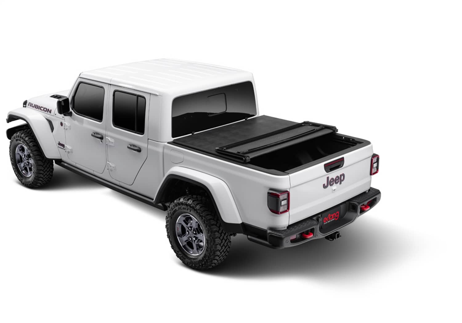 Side view of Extang Trifecta 2.0 soft folding tonneau cover on a 2020-2026 Jeep Gladiator 5FT bed, showcasing its sleek design.