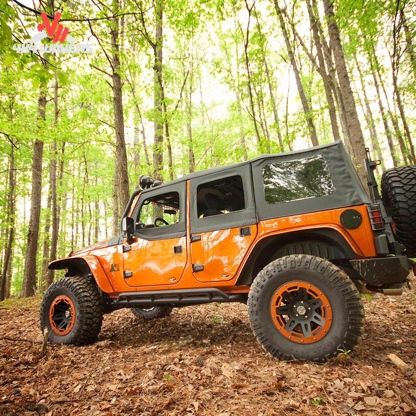 Jeep Wrangler JK with Rugged Ridge all-terrain fender flares and oversized tires